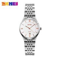 Moment American couple quartz watch fashion single calendar steel belt women's watch fashion watch waterproof simple couple watch