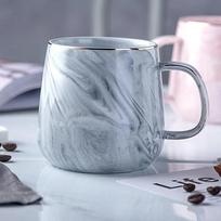 Nordic Ins Style Keraminis Puodelis Marmurinis Auksinis Kavos Puodelis Avižiniai Pusryčių Puodelis Valentino dienos dovana Pora vandens puodelių 301-400ml gray