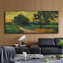 Peizažo aliejinis paveikslas Van Gogas abstraktus menas drobės tapyba svetainė koridorius biuras namų dekoravimas freska Be rėmo 20*40cm No Frame white