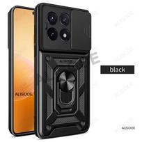 Skirtas POCO X6 Pro C65 Case Slide Camera Lens Protect Ring Stovo dangtelis, skirtas Xiaomi 13T Redmi 13C Note 13 Pro Plus Case For POCO X6 Pro juoda