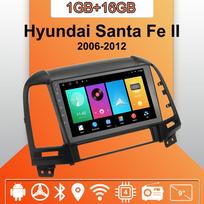 Automobilio radijas Android Auto Carplay, skirtas Hyundai Santa Fe II 2006-2012 Multimedijos grotuvo galvos blokas Stereo GPS navigacija BT WIFI 1+16GB 1+16GB orange