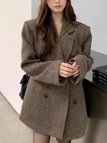 Elegant Reversible Cashmere Coat Women's Autumn Winter Short 2024 New Loose Jackets Korean Chic Woolen Blazer Clothes Streetwear S ruda