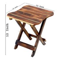 Medinė matinė sulankstoma kėdutė svetainei 30,48 cm brown