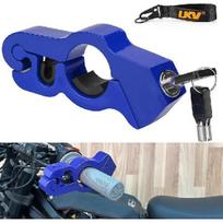 LKV motociklo vairo užraktas nuo vagystės stabdžių rankena droselio užraktas raudonas reguliuojamas universalus dviračių motorolerių mopedams keturračiams Blue-1 Pack