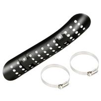 1 rinkinys universalus motociklo išmetimo vamzdis lenktas šilumos skydas duslintuvo vamzdis nuo karšto dekoro apsaugos apsauga, skirta Harley Custom Chopper Style 1 gray