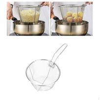 Stainless Steel Deep Fry Basket, with Handle, Sturdy Kitchen Tool Fryer Strainer for Picnics