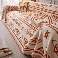 Slipcover Chenille Four Season Universal Bohemian Style Double Sided Sofa Cover Towel with Full Coverage Universal All Inclusive 180x90cm pilka