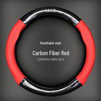 Carbon Fiber Sports Steering Wheel Cover for Wuling Hongguang S and Rongguang V Light Vans. Anti-slip, Sweat-absorbent, All Seasons Car Handle Cover. Round + Breathable