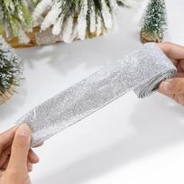2M Kalėdinė juosta Auksinė Sidabrinė Poliesterio Blizganti juosta PASIDARYK pats Kalėdinės eglutės lankeliai Papuošalai Vaikų dovanų įpakavimas Navidad Namų dekoravimas 2Mx3.8cm beige