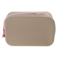 Spacious Silicone Travel Toiletry Bag Makeup Organizer Storage Handbag for Women and Girls chaki