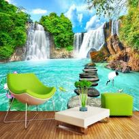 3D Stereo Krioklių Tapetai Peizažo Nuotraukų Sienų Freskos Svetainei TV Sofos Fono Sienai Namų Dekoravimas Freska 200 cm(W) x 140 cm(H)