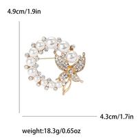 High-Grade Alloy Pearl Rhinestone Butterfly Round Brooch Exquisite And Versatile Women'S Clothing Corsage Jewelry Pin