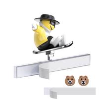 Mini Sliding Bear Sliding Car Cartoon Ornaments Hip Hop Cool Auto Anime Car Accessories Auto Interior Center Console Creative geltona