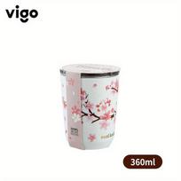 1 Piece, Vigo Sakura Tumbler with Lid - Stylish Stainless Steel Water Bottle Perfect for Summer and Winter Drinks - Cute Pink Mug - Travel Accessories 360ml/12oz white