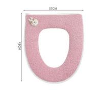 Tualeto sėdynės pagalvėlė Cute Teddy Velvet Tualeto pagalvėlė užtrauktuku modeliai Tualeto sėdynės Tualeto dangtis Tualeto dangtelio tarpinė rožinė