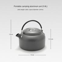 Lauko stovyklavimo virdulys 1,4 l namų arbatos virimo virdulys Camping didelis virdulys 0,8 l nešiojamas stovyklavimo aliuminio virdulys 13*13cm pilka