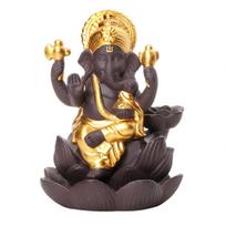H&B parduotuvė Lord Ganesha India Elephant God Backflow smilkalų degiklis smilkalų laikiklio dovanų dekoras auksinė
