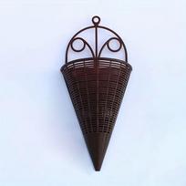 Plastikinis kabantis gėlių krepšelis Patvarus dirbtinių gėlių pakabinamas krepšelis Art rotango pakabinimas ant sienos