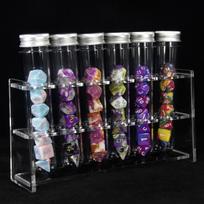 42pcs DND Dice Set Acrylice Polyhedral Dice with Tube for DND D4-D20 Multi Sides Dice for Game Gaming As Gift white