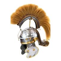 Roman Gallic Centurion Helmet White Crest 18 Gauge Steel Gift for Coseplay LARP brown