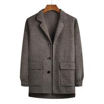 Autumn and Winter Wool Double-sided Woolen Coat Men's Mid-length Thickened Wool Coat Plus Size Men's Clothing L
