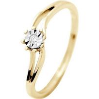 Diamond Lane – Prestige Jewelry Solitaire žiedas – 0,15 Cts deimantai – geltonas auksas 50 geltona