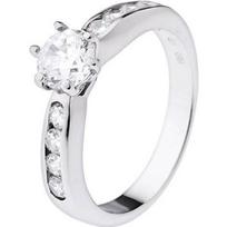LOVA LOLA VAN DER KEEN - Bague Solitaire 6 mm - Collection Joaillerie Prestige - Argent Massif 925 Millièmes - Diamant de Synthèse - 50 balta
