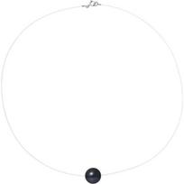 Vėrinys - Perlinea - AAA+ Gėlavandeniai Kultivuoti Perlai - 9-10 mm - 925 Sidabras - Reguliuojamo Ilgio juoda