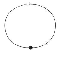 Collier - LOVA LOLA VAN DER KEEN - Modèle BLACK NIGHT - Cristal Noir - Argent Massif 925 - 42 cm juoda