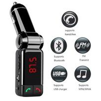 Bluetooth FM siųstuvas, FM siųstuvas automobiliui su laisvų rankų skambinimu, muzikos valdymu ir dvigubu USB įkrovimo prievadu