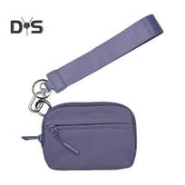 Multifunctional Handbag Wrist Purse with Detachable Lobster Clip Smooth Zipper Closure Lightweight Change Phone Lipstick Storage Pouch Card Holder violetinė