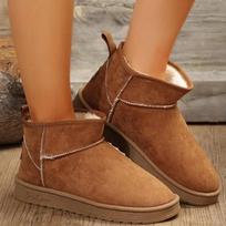 Winter Snow  Boots Fur Ladies Boots Real Sheepskin Wool Low-cut Warm Fur Shoes Women Winter Short Ugly Boots 36