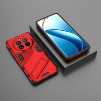 For Realme 12 Pro Plus Case Luxury Armor Shockproof Silicone Phone Case for Realme 12 12Pro+ 5G Magnetic Holder Stand Back Cover Realme 12 Pro 5G raudona