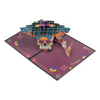 Halloween Skeleton Popup 3D Greeting Card Festival Gifts Postcard Handmade Festives Decoration for Holiday Celebration black