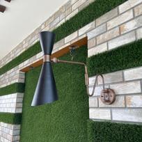 Customized Mid-Century Black & Brass Wall Sconce - Modern Industrial Wall Light, Home Decor Lighting Fixture gray