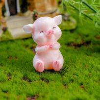 Animacinis Rožinis Paršelis Išdykėlis Cerdo Australija Gyvūno Lėlė Žaislas Modelis Statula Figūrėlė Ornamentas Miniatiūros Namų DIY white