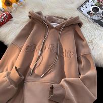 Hong Kong Velvet Hooded Sweatshirt Men's New Winter Trendy Ins Design Casual Loose Warm Jacket M