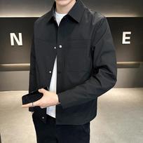 New Coat Men's Spring and Autumn Trendy Slim Korean Style Handsome Lapel Jacket Simple and Versatile Casual M