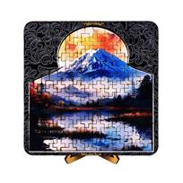 165 Wooden Flat Puzzles Under Mount Fuji Irregular Handmade DIY Puzzle Toy gray