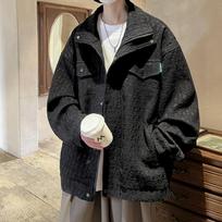 Black Jacket for Boys Spring and Autumn New Handsome Men's Trendy Casual Workwear M juoda
