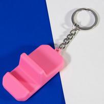 Phone Stands Mini Portable Lazy Phone Holder with Keychain Keyring Phone Stand Universal rožinė