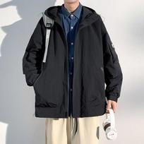 Spring and Autumn New Trend Handsome Casual Versatile Hooded Jacket Autumn and Winter Loose M