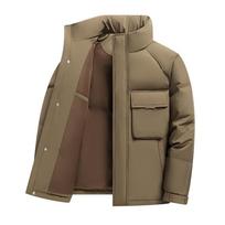 Winter Men's Down Jacket Stand Collar Loose Casual Thickened Jacket Young and Middle-aged Casual Bread Coat Down Jacket Jacket M