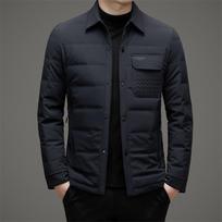 90 Velvet White Goose Down Jacket for Men, Young and Middle-aged, Thin Lapel, Slim, Luxury, Casual, Warm Winter Jacket M