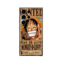 Coque Samsung Galaxy S24 Ultra One Piece Wanted Poster Monkey D. Luffy Maniacase juoda