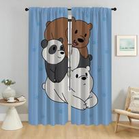 Shades We Bear Bears Blackout Curtains for Camera Partition Window Curtain for Room 2 Panel Home Interior Curtains Living Child W50xH70cmx2pcs