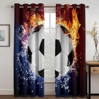 Sport Football Basketball  High Shading Curtain Cortina De Sombra Thick Clackout Drape for Living Room Gardinen Suitable for Boy W55 X H120cm X 2&HOOK