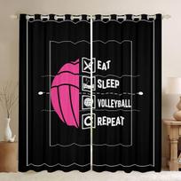 3D Volleyball Series Curtains Sports Game Theme Curtains Drapes for Kids Boys Girls Bedroom Abstract Window Curtain  2 Pieces W60H60(CM)x2PCS&Grommet Top blue