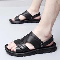 Fashion Men's Beach sandals Open Toe Shoes High Quality Non-slip Men Slippers Breathable Two Uses Male Footwear Men Summer Outdoor Shoe 6.5 juoda