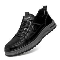 Fashion Italian Genuine Leather Men's Shoes New Lace Up Designer Casual Shoes Luxury Brand Outdoor Walking Sneakers Sapatos Masculinos 38 juoda